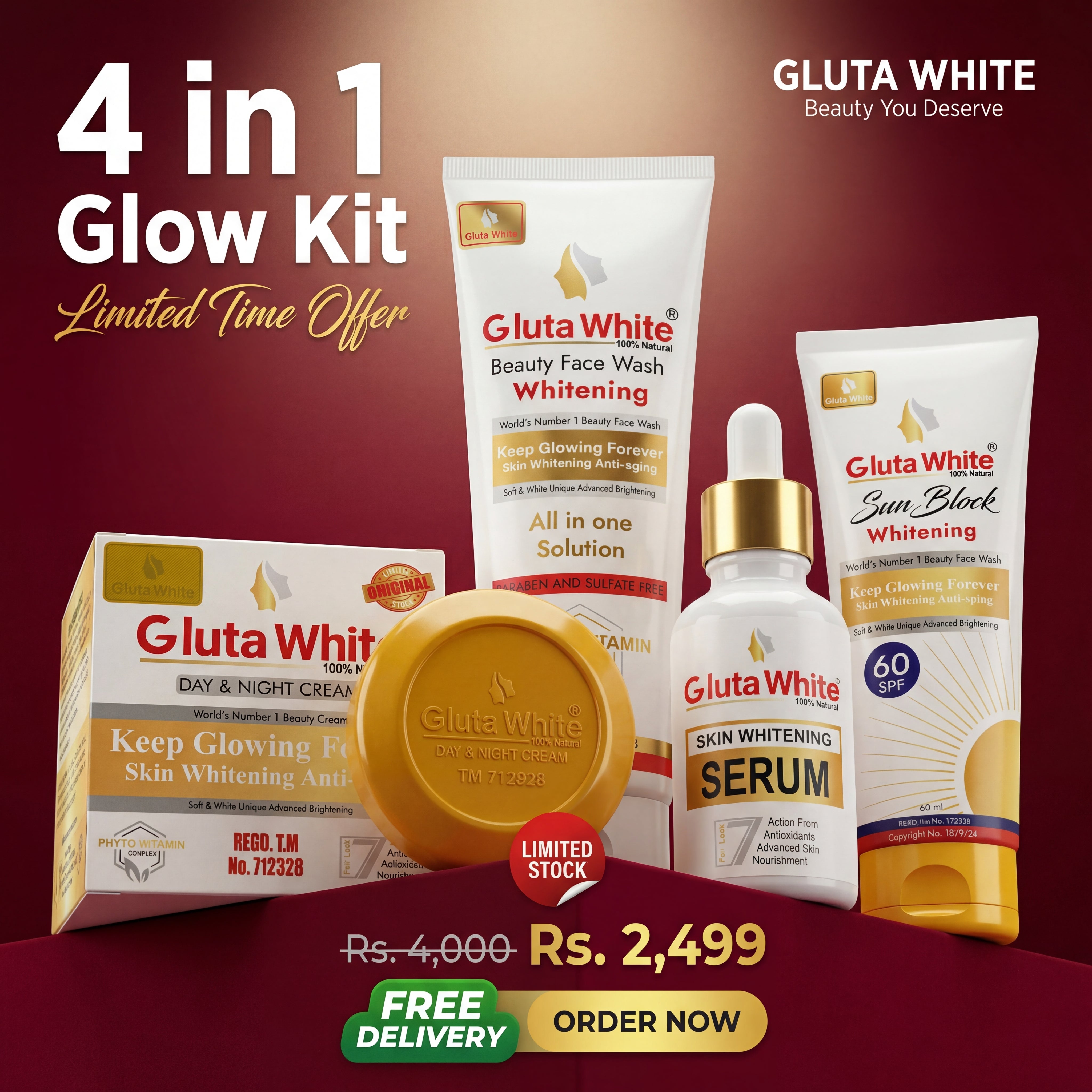Gluta White 4 In 1 Whitening Bundle