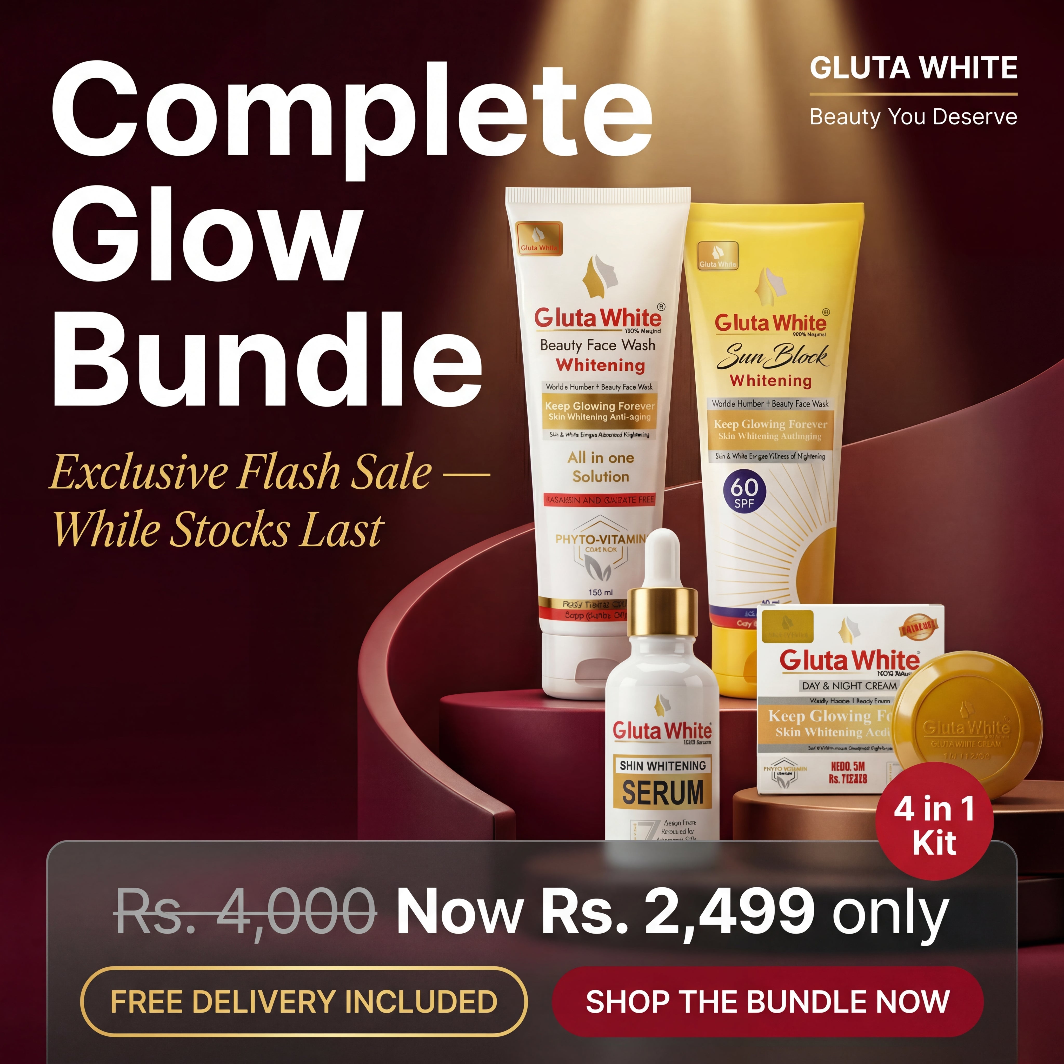 Gluta White 4 In 1 Whitening Bundle