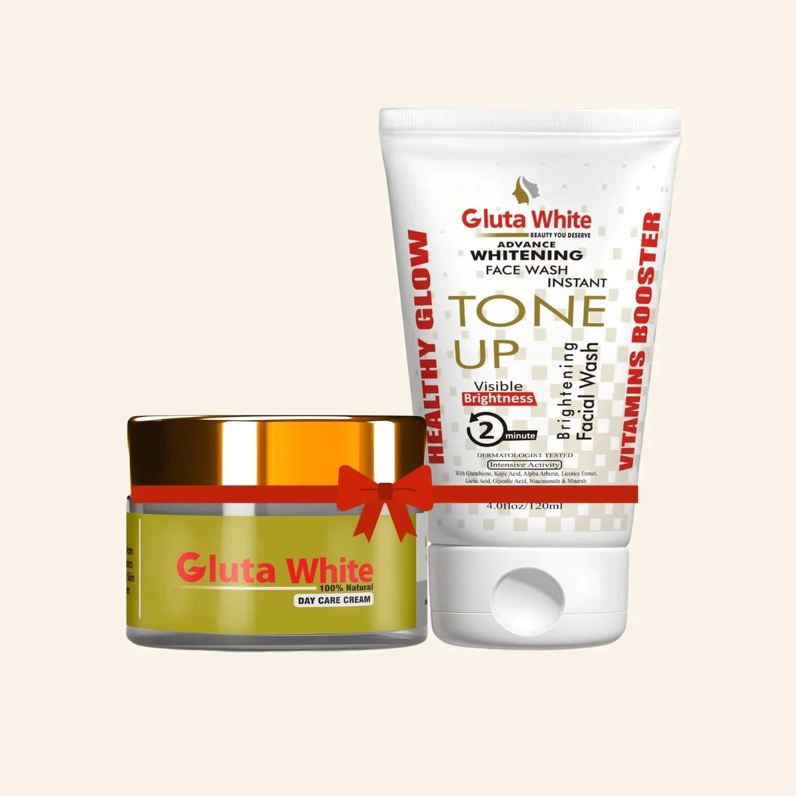 Gluta White Day Cream & Face Wash | Daily Brightening Duo