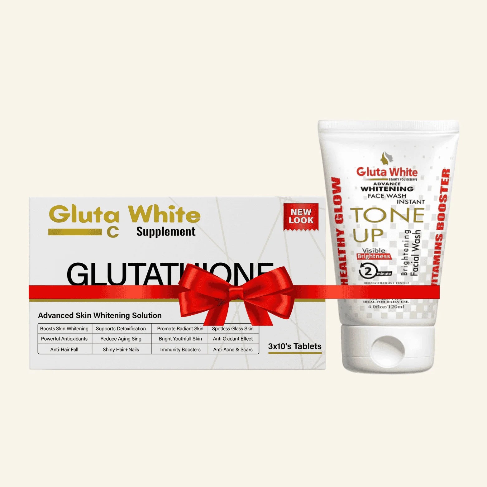 Gluta White Glutathione Tablet And Tone Up Face Wash